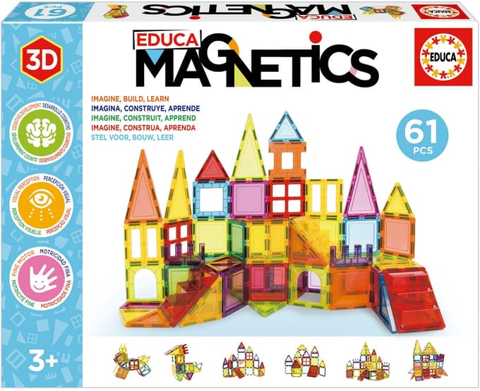 Educa - Magnetics - Magnetic Tiles - Magnetische panelen - Magnetische tegels - 61 stuks