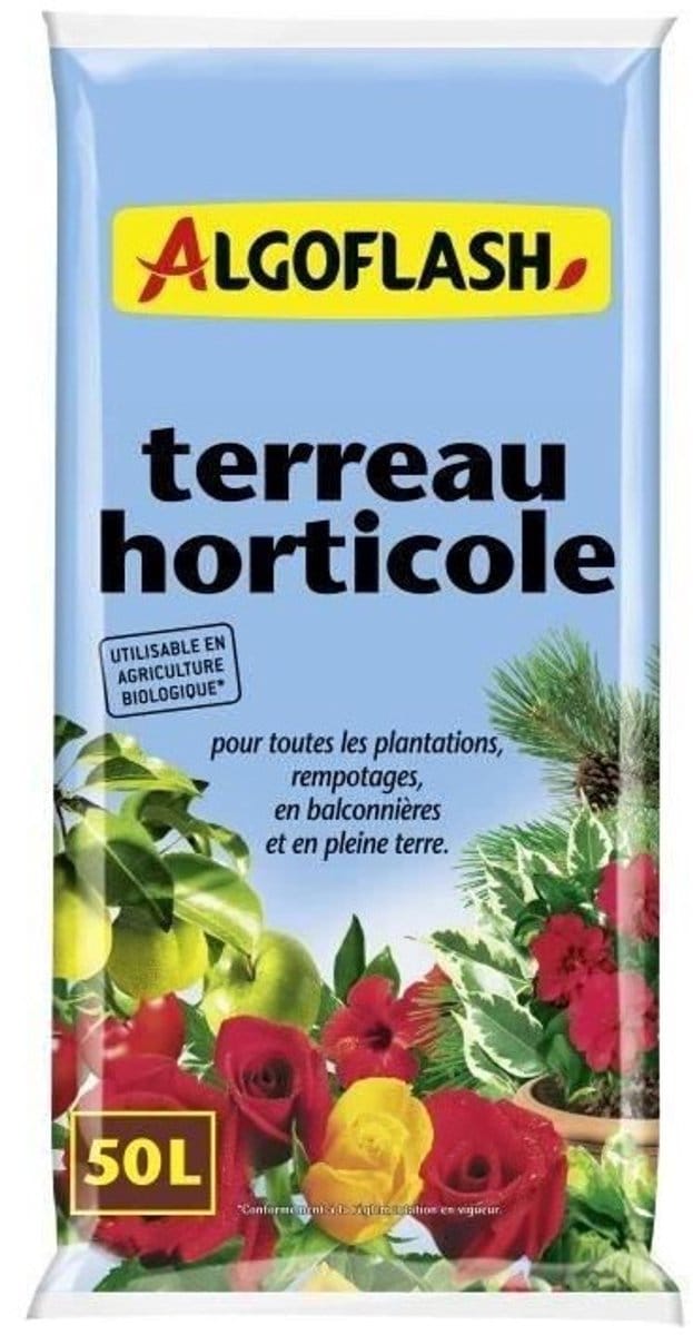 ALGOFLASH – Terreau Horticole 50 l – Tuinaarde – Organisch