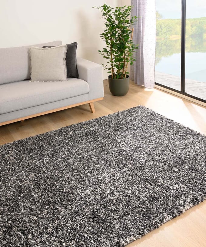 Hoogpolige loper - Blend zwart/grijs 80x250