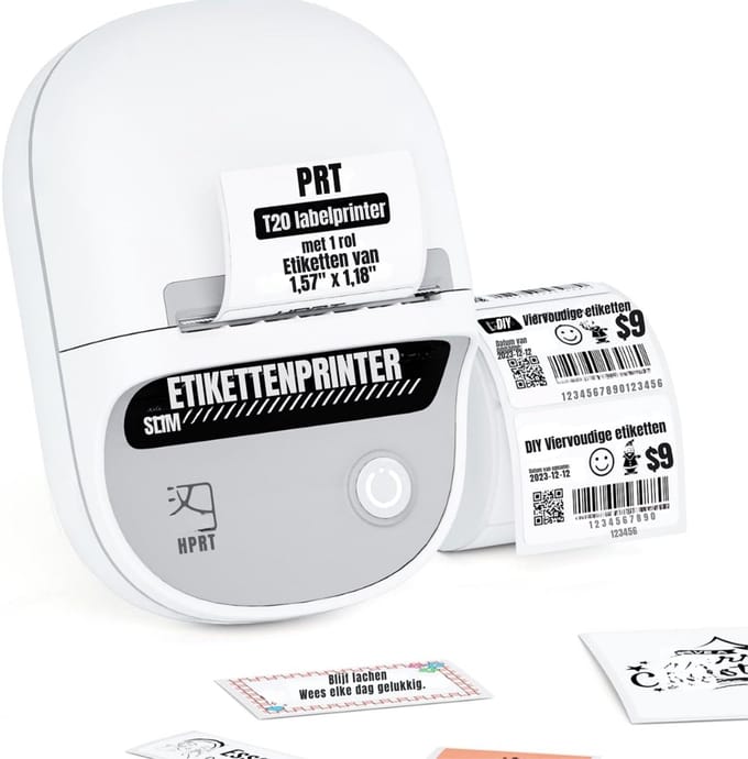 Core® Labelmaker - Laberprinter - Draagbare Laberprinter - Wit - 13cm x 10cm x 7cm