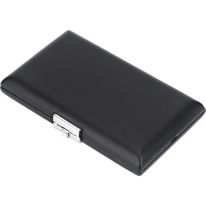 PU Leer Cover Zwart Fagotrietjes Container Doos Koffer met Sleuven voor 6 stuks Rietjes black