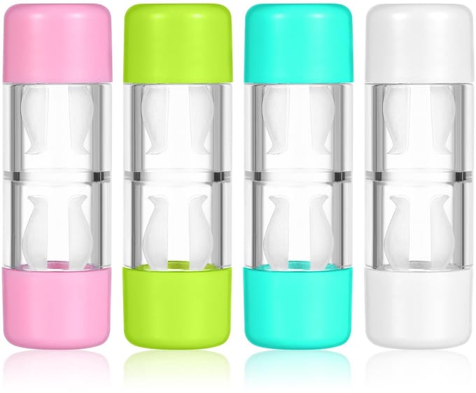 Dailygoods- Contactlenzenhouder Compact - Draagbare Container - Harde Lenzenhouder - Organizer - Transparant - Gespecialiseerde Bescherming - Lenzenetui