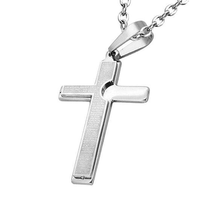 Amanto Ketting Gerrit - 316L Staal - Kruis - 52x32mm - 60cm