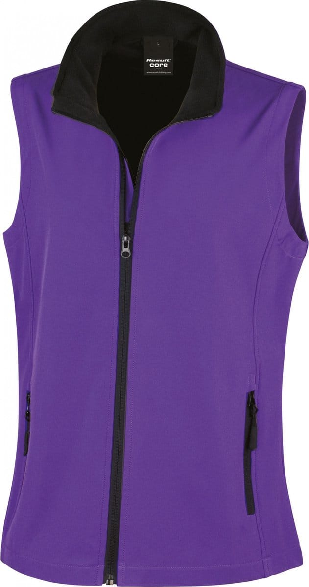 Result Women´s Printable Soft Shell Bodywarmer RT232F - Purple/Black - M
