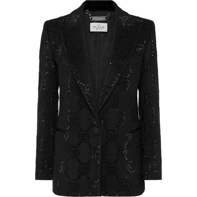 Wool Boxy Blazer Strass Monogram