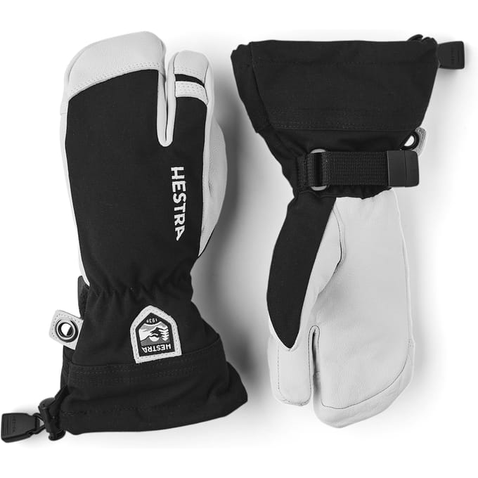 Hestra Army Leather Heli 3-vinger skihandschoenen junior, zwart