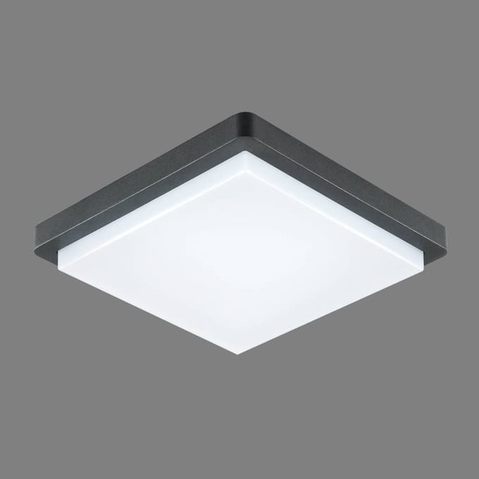 EVN LED buiten plafondlamp Tectum, 23x23 cm, antraciet, 150°