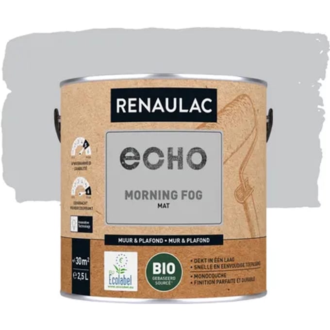 Renaulac Echo Muurverf - Mat - Zilver - 2,5l