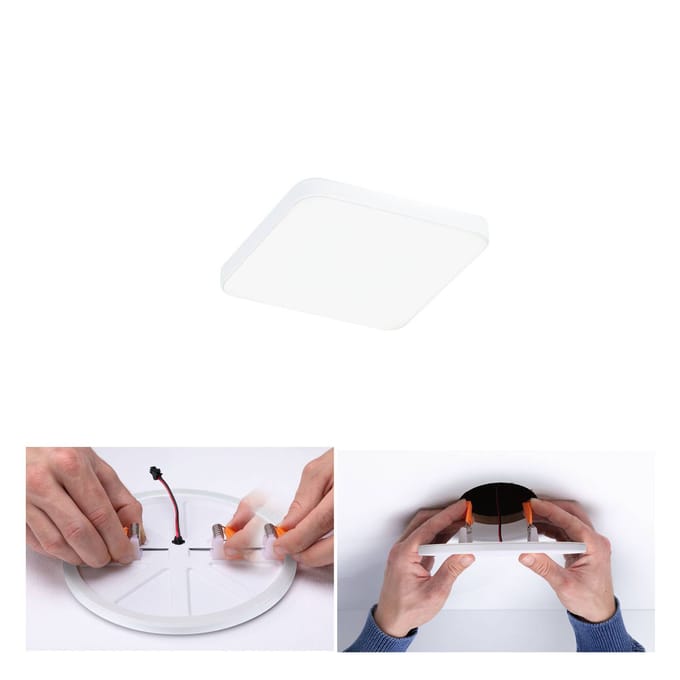 VariFit LED-inbouwpaneel Veluna Edge IP44 hoekig 90x90 mm 6W 500lm 4000K Wit