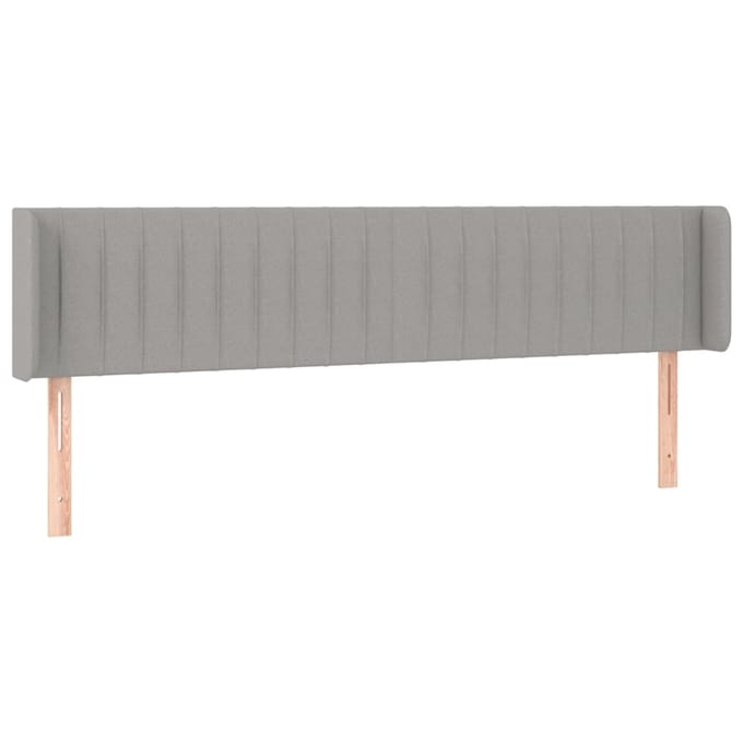 vidaXL - Hoofdbord - LED - 203x16x78/88 - cm - stof - lichtgrijs