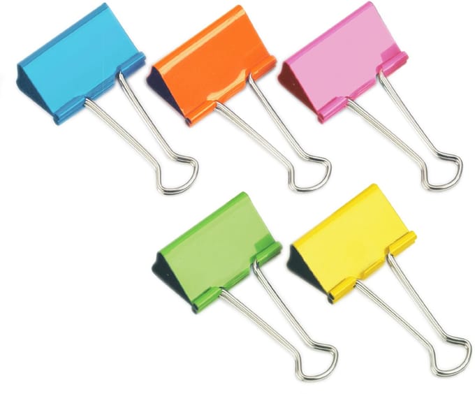 RAPESCO Foldback-papierklem/brievenklem, (B)19 mm, kleuren assorti, 10 st.