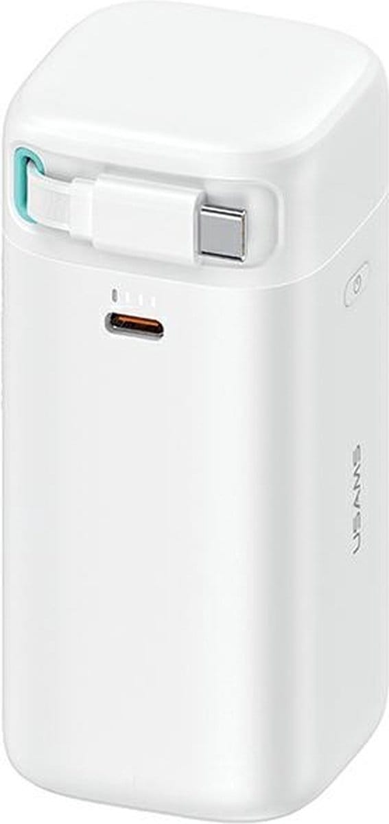 USAMS Serie - Powerbank - 18000 mAh - Zwijbare Kabel - PD45W - Wit