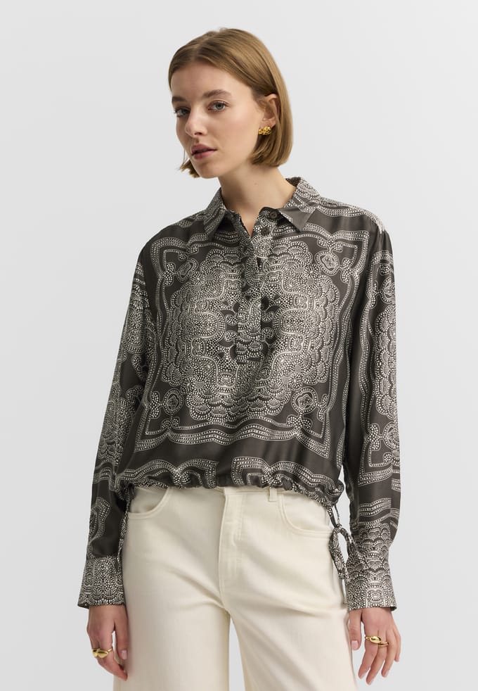 Bugatti Damen Blouse van viscose met bandana-print