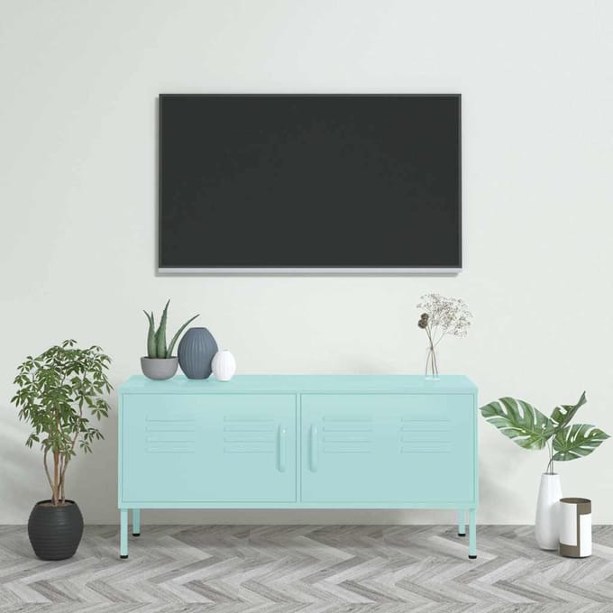 vidaXL - Tv-meubel - 105x35x50 - cm - staal - mintkleurig