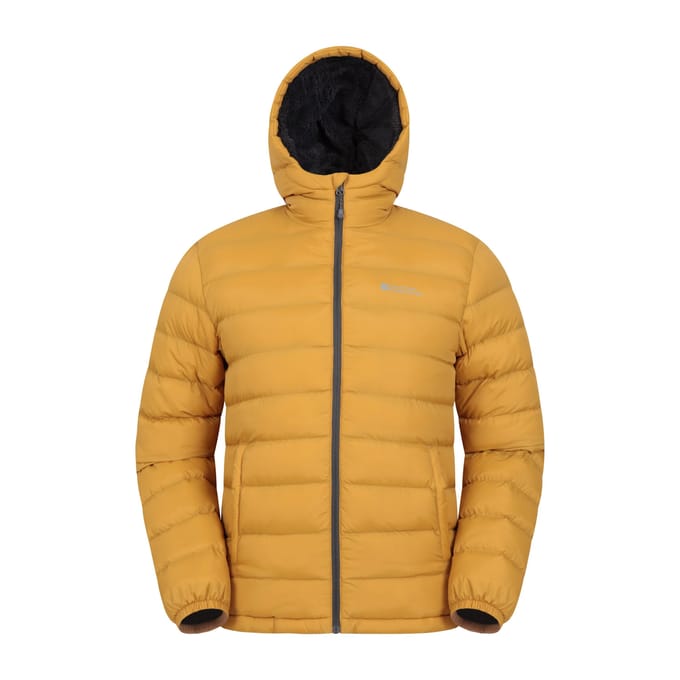 Mountain Warehouse Gewatteerde jas met imitatiebont voor heren (Mosterd)