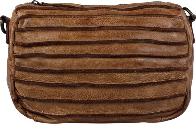 Arrigo Schoudertasje Dames Klein - Crossbody Tas Dames - Gewassen Leer - Cognac