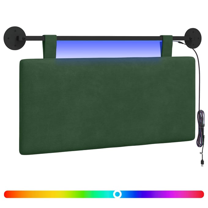 vidaXL - Hangend - hoofdbord - Jungle - Groen - Corduroy - stof