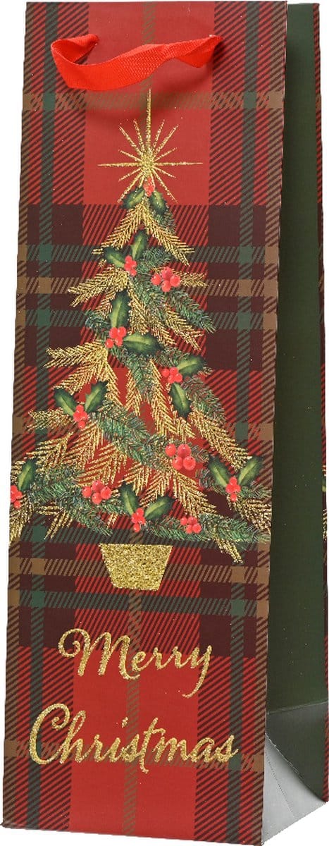 Wijnflestas Kerstboom rood