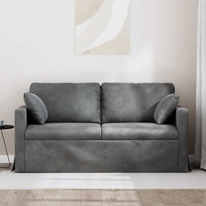 vidaXL - Bank - Donkergrijs - 158 - x - 78 - x - 80 - cm - Fluweel