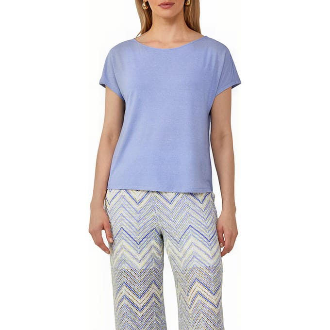 s.Oliver - female - T-shirt in een relaxed fit met glittergaren en boothals