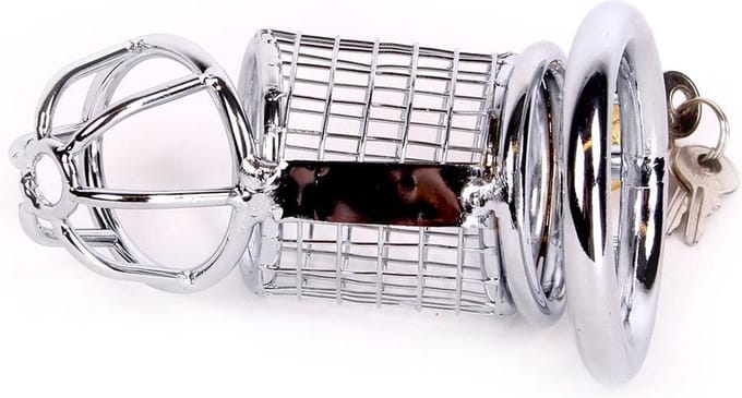 Kuishuidskooi | Chastity Cage Kippengaas metaal met hangslot