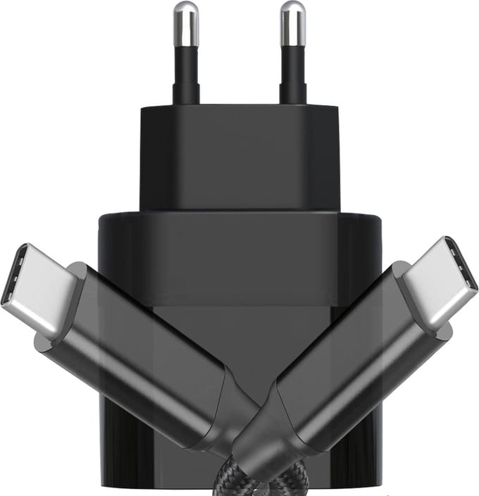 Gecertificeerde USB C Adapter met 2 Meter USB C naar USB-C Oplaadkabel - 20W Snellader