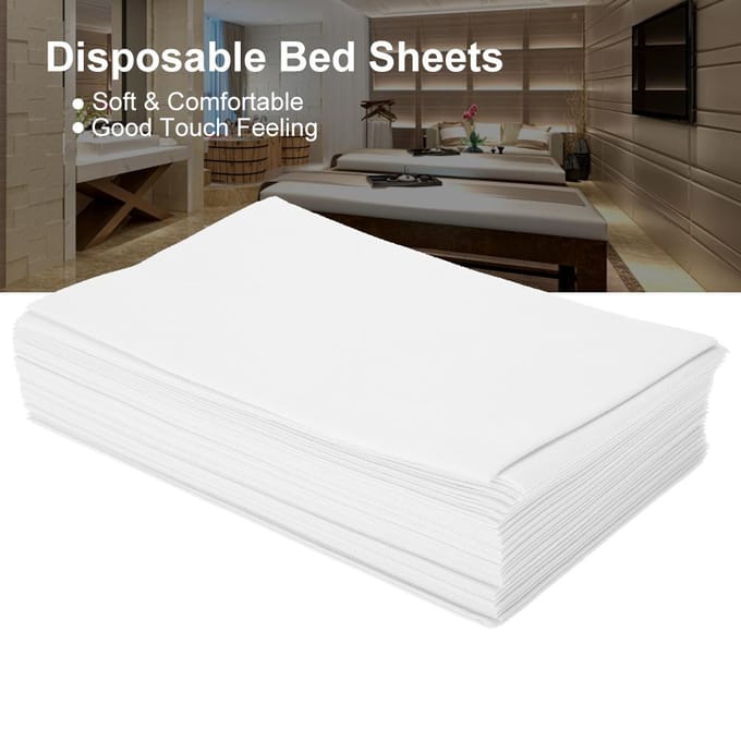 Lot de 10 draps jetables non tissés épais pour salon de beauté, massage, médical, blancs blanc