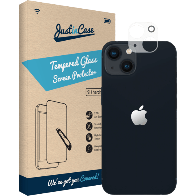 Just in Case iPhone 14 Plus Gehard Glazen Camera Protector Transparant