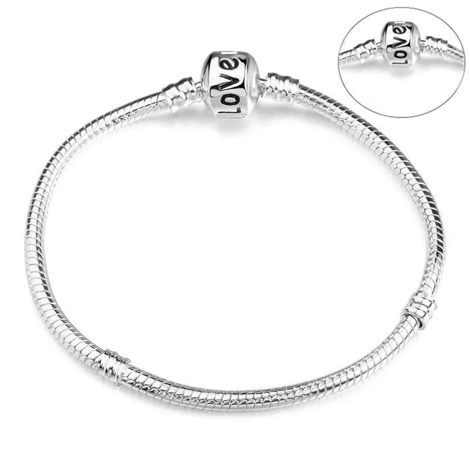 EmmyRovi – Bedelarmband Zilverkleur – Basis Armband – 19 cm - LOVE