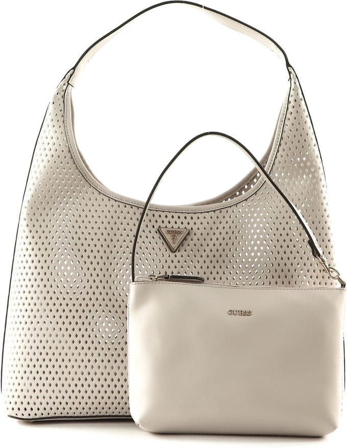 GUESS Shopper Vikky Hobo Bag Stone Beige
