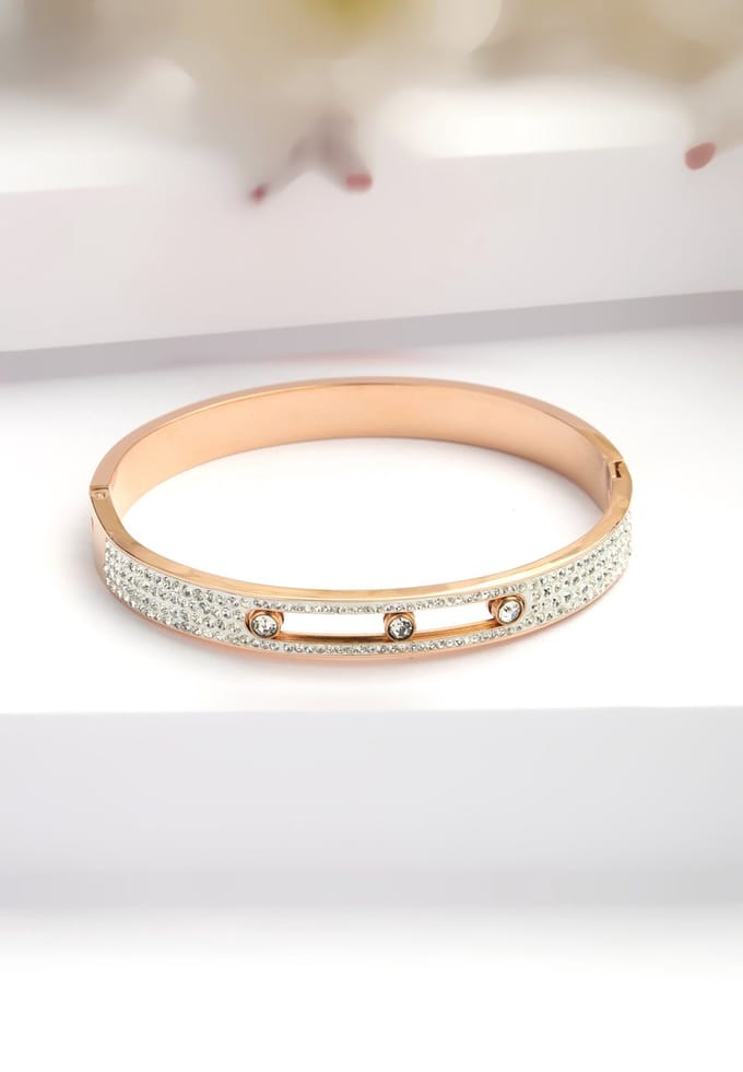AVANT-GARDE PARIS Diva Collection Bangle - Classy Roségoud met Zilver - 1 stuk - Clip Lock Sluiting