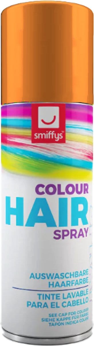 Smiffys carnaval haarverf - oranje - spuitbus - 125 ml - haarspray