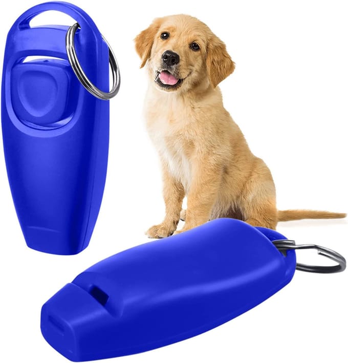 Knaak Clicker met Fluit - 2 in 1 Hondentrainer - Donkerblauw - Navy Blue