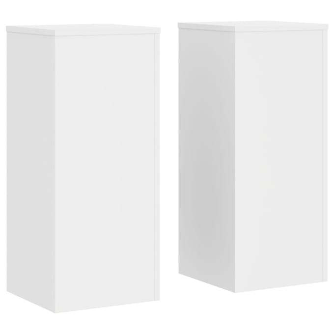 vidaXL - Plantenstandaards - 2 - st - 30x30x70 - cm - bewerkt - hout - wit