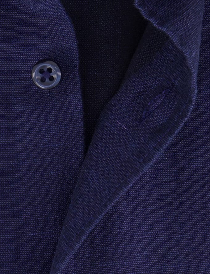 Eterna overhemd korte mouw donkerblauw