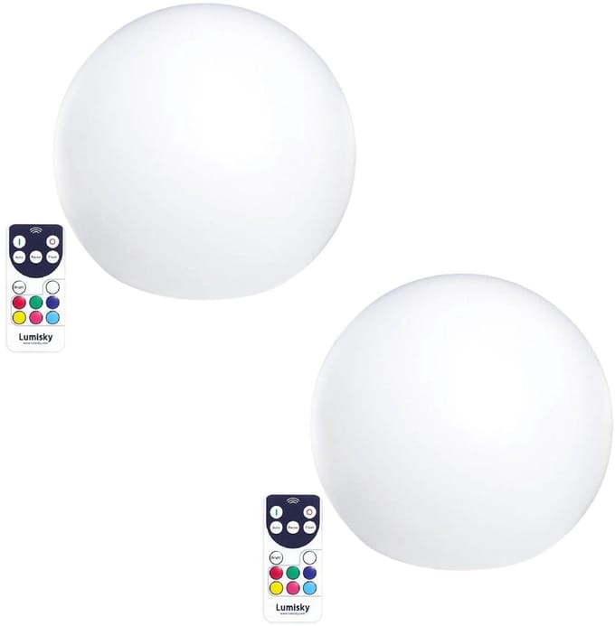 Set van 2 draadloze lichtgevende ballen D30CM BOBBY