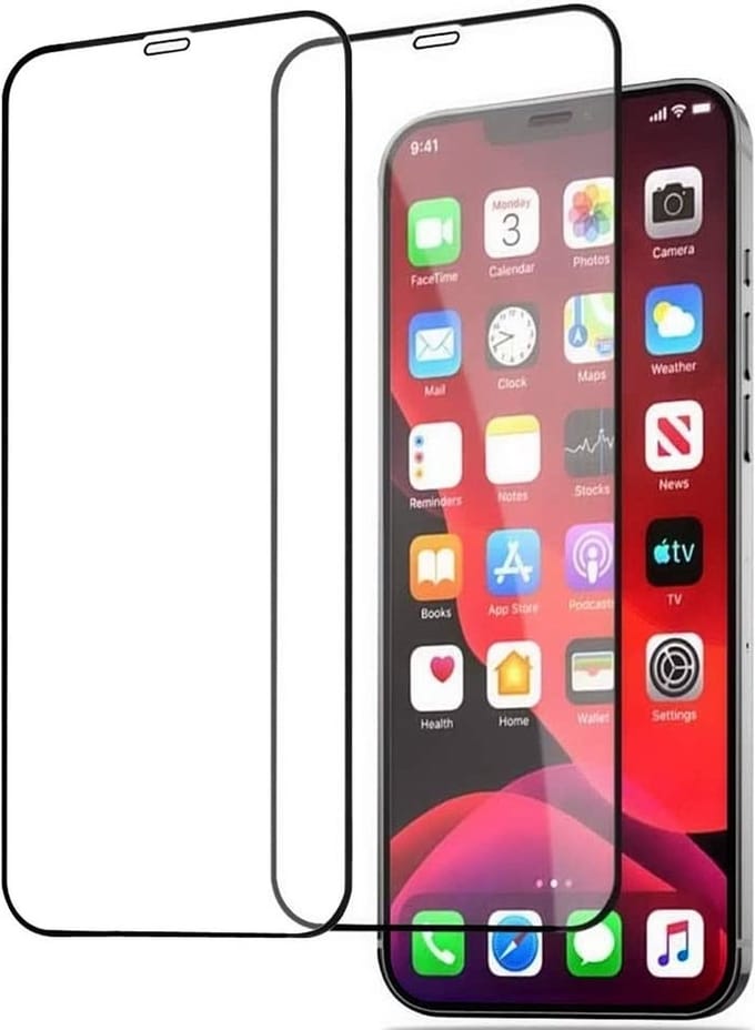 Screenprotector Geschikt voor 12 / 12 Pro Screenprotector - 2 Pack full cover Shatter-Proof tempered glass Zwart