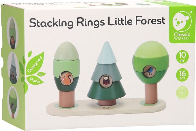 Classic World houten stapelspel Forest - educatief speelgoed bosdieren.