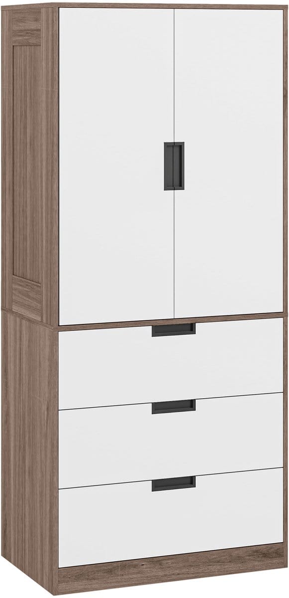 HOMCOM-Kledingkast-Spaanplaat-80x50x180cm-Bruin