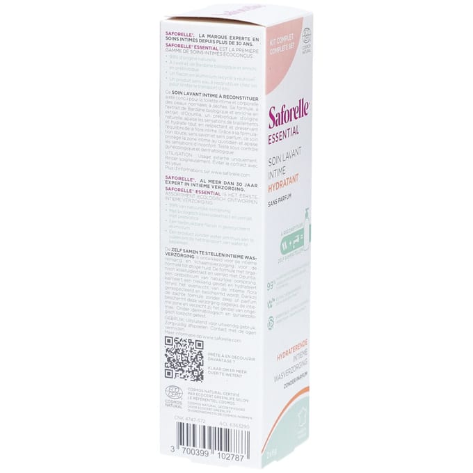 Saforelle Essential Hydraterende Intieme Wasverzorging Zonder Parfum 1 Wasgel