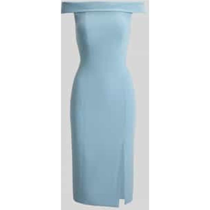 Nauwsluitende cocktailjurk met carmenhals model 'WOVEN-BODYCON-DRESSES'