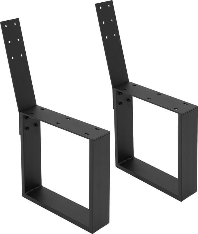 ML-Design Set van 2 stalen bankpoten, 40 x 78,5 cm, zwart, metalen bankframe met rugleuning voor buitengebruik, doe-het-zelf tuinbank, stabiel, weerbestendig, roestvrij, banklopers, bankpoten