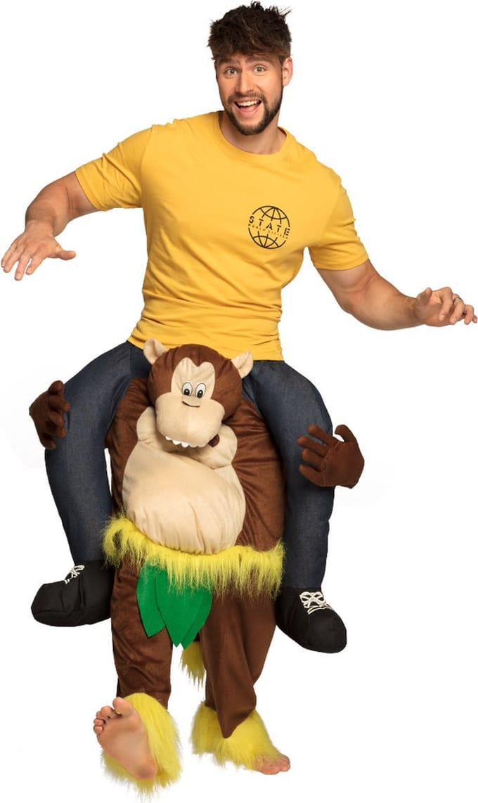 Boland - Kostuum Funny monkey (one size) - Volwassenen - Aap - Dieren