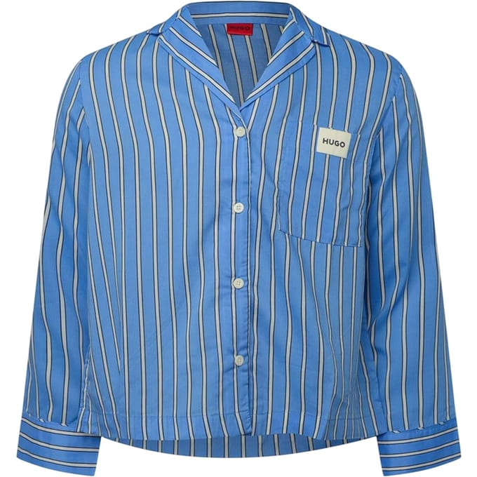 Hugo Pyjamatop met logo voor dames (Blauw)