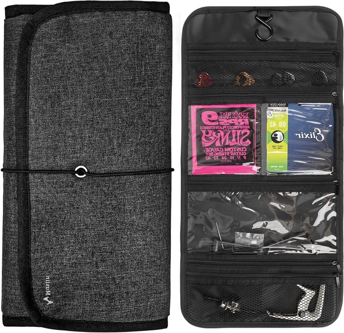 Guitar Accessory Organizer Tas voor Makkelijk Toegang, Opvouwbaar en Ruimte voor Picks, Strap en Capo