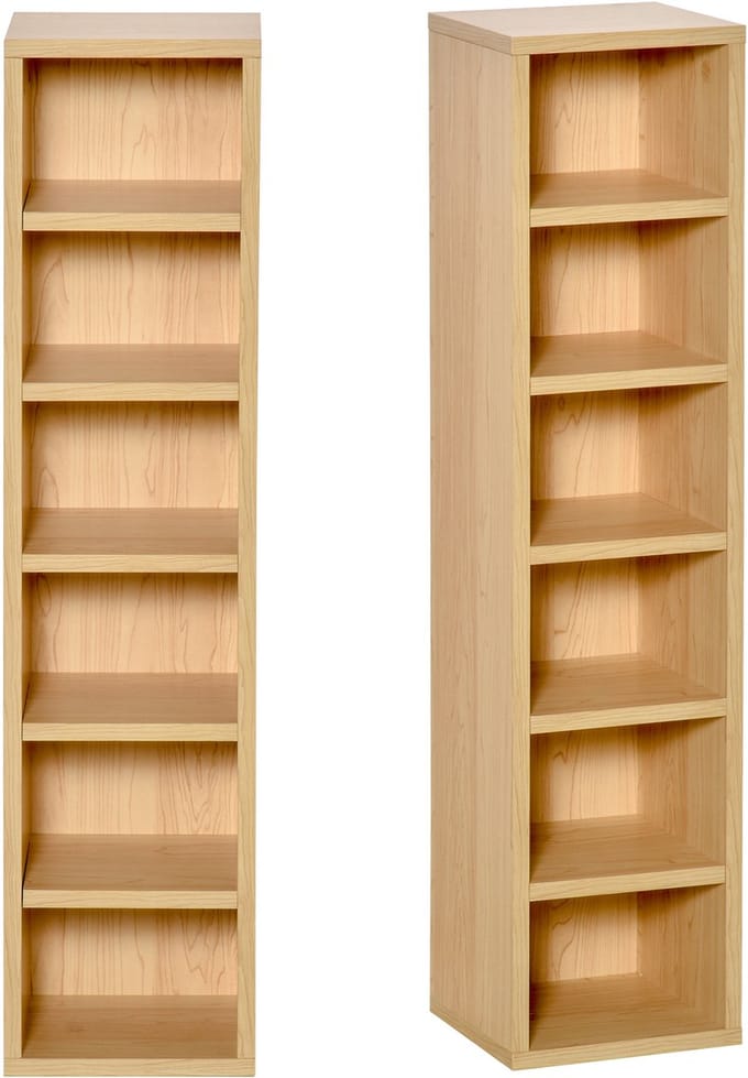 HOMCOM-CD-opbergunit - Hout - 21x19x88cm - Beige