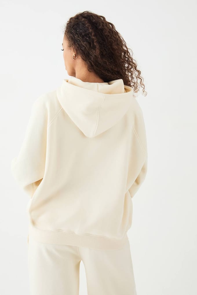 Dames DSGN Studio Script Oversized Hoodie | Cream | Maat: 3XL