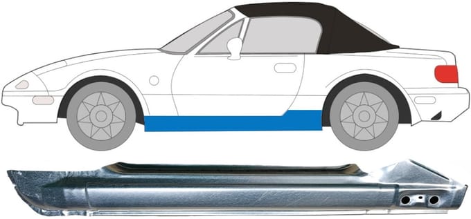 Volledige dorpel voor Mazda MX-5 1989-1998 / Links