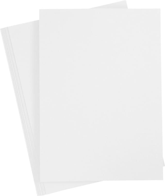 Gekleurd Karton A4,210x297 mm, 210-220 gr, wit, 10 vel | Knutselkarton