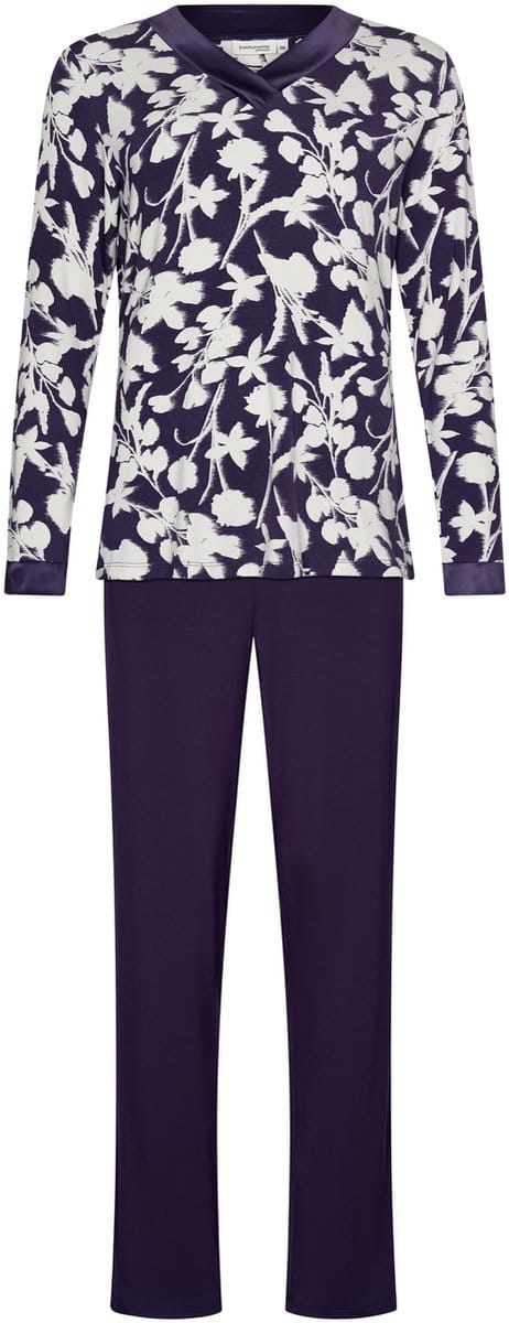 Pastunette Premium - Pyjama - Dark Orchid - Ecovero Viscose - Paars/Wit - Maat 38